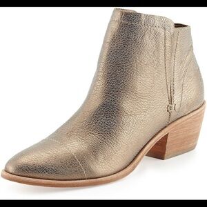 Joie Jodi Gold Leather Ankle Boots size 36.5